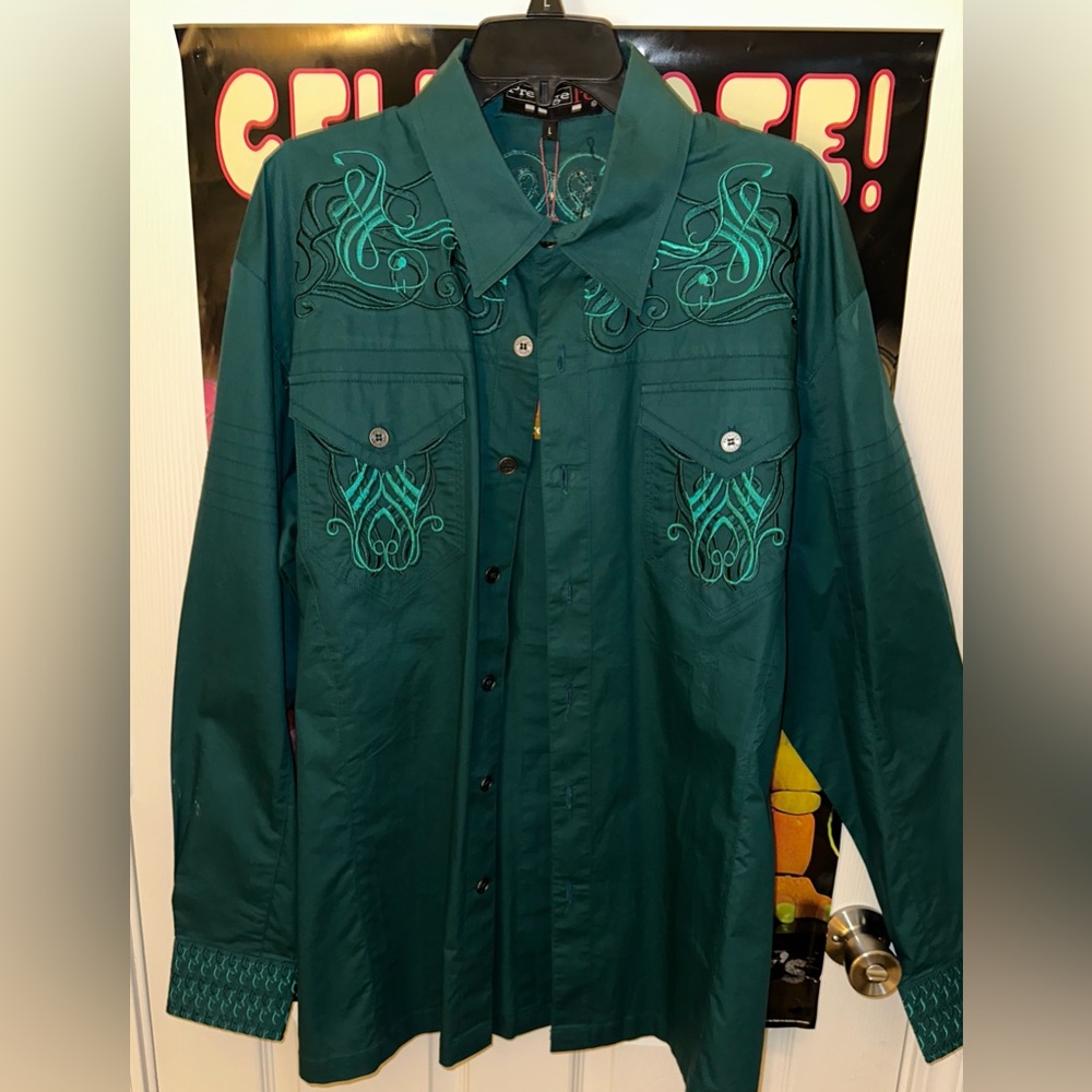 Men's Vintage Embroidered Western Style Shirt